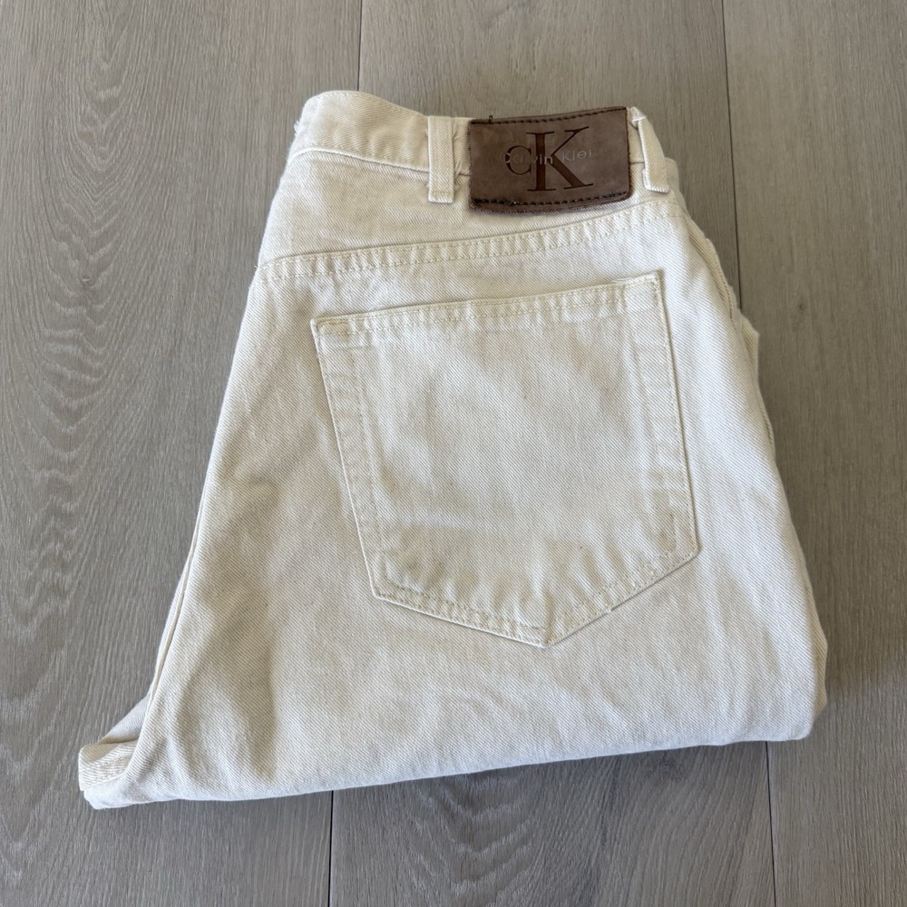 Vintage Calvin Klein Jeans Safari White Cream Men's Size 36x32 Made in USA